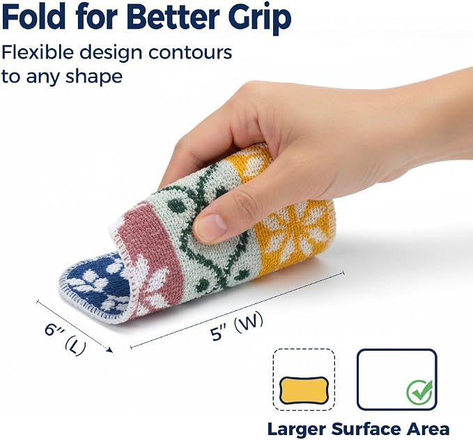Amarelle GEN II Reusable Dish Scrubbers, Dual-Sided Heavy Duty Scouring Pads - Image 5