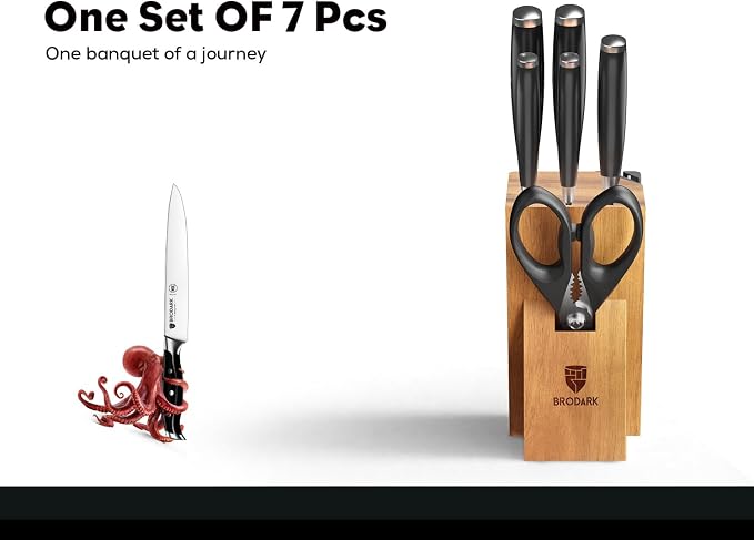 BRODARK Knife Set: 7 Piece Ultra Sharp Kitchen Knife Set Without Steak Knives - Image 7