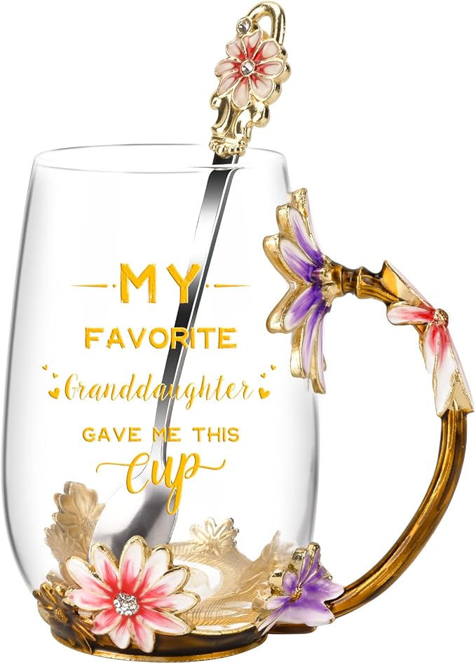 OEAGO Grandma Gifts from Granddaughter Tea Cup Birthday Grandparent Gifts by OEAGO