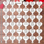36 Pcs Valentine's Day Conversation Hearts Cookie Stencils for Baking by JULBEAR