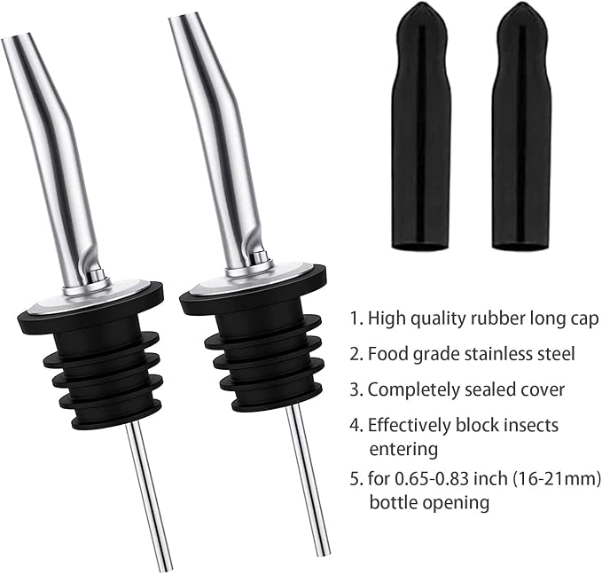 Pafusen 6 Pack Liquor Bottle Pourers, Liquor Pour Spout - Image 2
