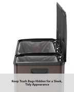 Lovewind Double Trash Can Kitchen, 13+5.5 Gallon Stainless Steel Dual Trash and - Image 6