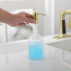 Gold Glass Soap Dispenser with Rust Proof Metal Pump, Vintage & Antique Design - Image 3
