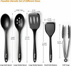 Silicone Cooking Utensils Set, Heat Resistant and large Non Stick Spatulas & - Image 2