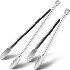Grill Tongs - 12 Inch & 17 Inch Extra Long BBQ Tongs, Heat Resistant Stainless by HE-SANQI