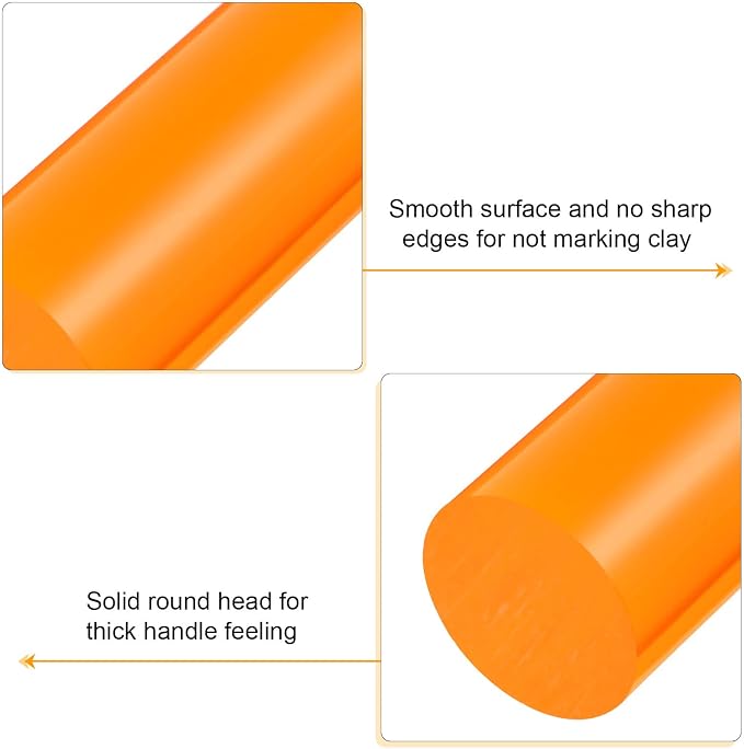HARFINGTON Acrylic Clay Roller 9 Inch x 1 Inch Solid Non-Stick Plastic Round - Image 4