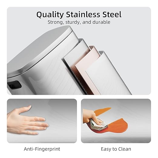 KUK 13 Gallon/50L Stainless Steel Kitchen Trash Can - Image 6