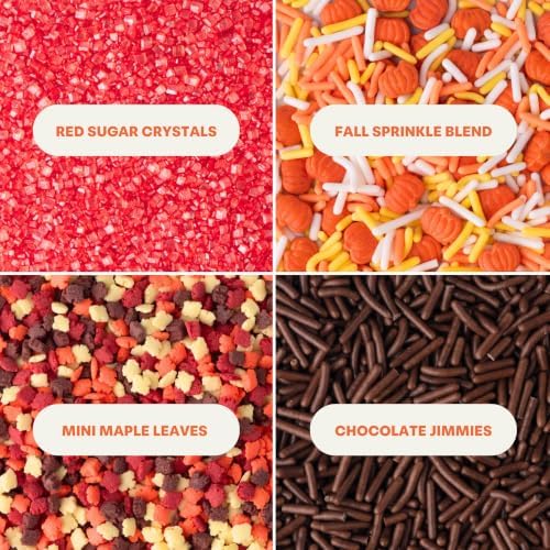 Sweets Indeed Fall Sprinkles 4 Pack, Pumpkin & Leaf Shapes, 11.57 ounces - Image 3