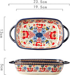 Vintage Flowers Style Ceramic Bakeware Casserole Dish Baking Pan Lasagna Pans - Image 2