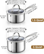 Cooks Standard Stainless Steel Saucepan Set 1.5 and 3 Quart - Image 2