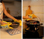 Folkulture Pot Holders for Kitchen | Pack of 2 Ribbed Soft Silicone Hot Pads - Image 2