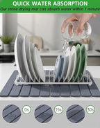 Stone Drying Mat for Kitchen Counter 16x24 Inch, Diatomaceous Dish Drying Mat - Image 2