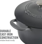 MARTHA STEWART Gatwick 7-Quart Enamel Cast Iron Dutch Oven – Classic Grey – - Image 7