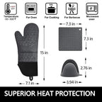 Silicone Oven Mitts and Pot Holders Sets, MTZRFLL Extra Long Heat Resistant - Image 6