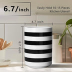 Sunddo Kitchen Utensil Holder, 6.7" Large Utensil Crock, Utensil Holder - Image 3
