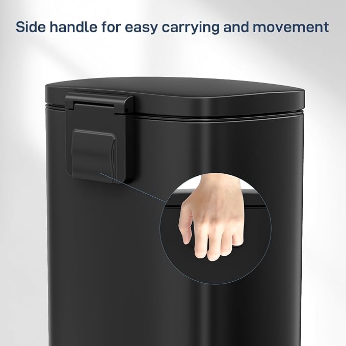 Arlopu13.2 Gallon Step Trash Can, Stainless Steel Garbage Bin, Soft-Close - Image 5