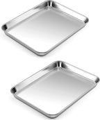 P&P CHEF 10.5 Inch Baking Cookie Sheet, Oven Pan Tray Stainless Steel Sheet Pan by PPCHEF
