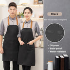 Kitchen Bib Apron with Pockets, Women Men Adjustable Neck Strap Water Resistant - Image 2