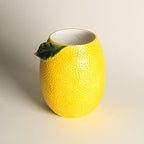 Lemon Shaped Ceramic Kitchen Utensil Holder, Large Cooking Utensil Crocks - Image 3