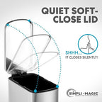 SIMPLI-Magic 6L/1.6G Stainless Steel Bathroom Trash Can - Image 4