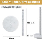 Koville Carrara Marble Paper Towel Holder Countertop, 6“ Genuine Stone Paper - Image 2