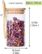 Glass Jar with Bamboo Lid and Spoon, Salt and Sugar Containers - Image 2