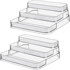2pcs Acrylic Rack, No Assembly Clear 3 Tier Condiment Bottle Shelf Vanity by Zilphoba