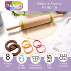 Talisman Designs Silicone Rolling Pin Bands | 8 Piece Set | Ensure Dough - Image 4