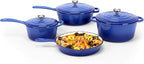 QuliMetal Nonstick Enameled Cast Iron Cookware Set, 4-Pcs Pots and Pans by QuliMetal