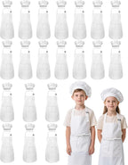 Kids Apron and Chef Hat Set, 40 Pieces Boys Girls Kids Apron by IAGBIBUI