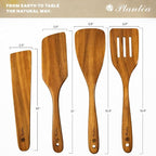 Wooden Spatula for Cooking – Premium Acacia Wooden Cooking Utensils Set of 4 - Image 5