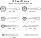 Measuring Cups and Spoons Set 14, Metric & US 18/8 Stainless Steel Measuring - Image 4