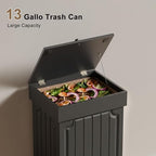 Povrgive Wood Trash Can Cabinet, 13 Gallon Hidden Kitchen Garbage Can - Image 7