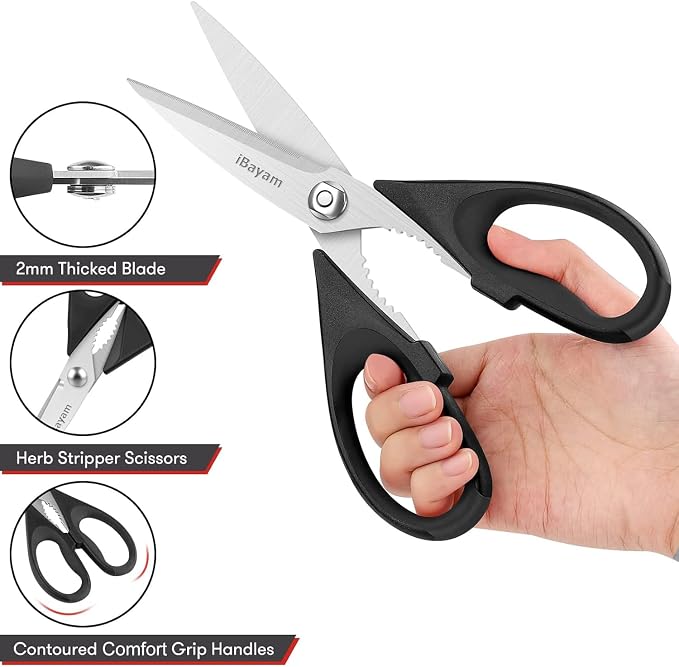 iBayam All Purpose Kitchen Shears Heavy Duty - Image 4