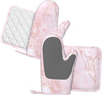 Oven Mitts and Pot Holders Light Pink Marble Art Silicone Kitchen Accessories - Image 2