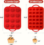 CAKETIME Silicone Muffin Pans for Baking, Metal Reinforced Frame Regular 12 - Image 3