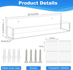 Acrylic Spice Rack Wall Mount-12 Inch, 2 Pack Hanging Seasoning Rack Organizer - Image 3