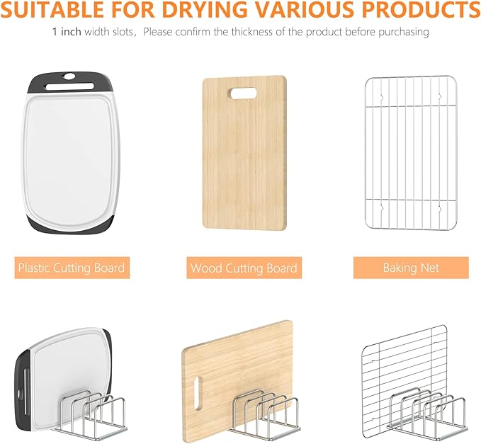 KORRTFID Cutting Board Holder, 2PSC Cutting Board Organizer Rack, 304 Stainless - Image 4