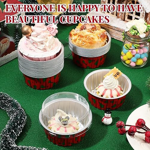 Umigy 100 Pcs Christmas Aluminum Foil Baking Cups with Lids,Tree - Image 4