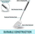 Pleafind 2-Pcs Solid & Slotted Spatula Set, 304 Stainless Steel Spatula - Image 6