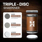 Rolling Knife Sharpener Kit – 3-Stage 400/1000/3000 Grit Discs – 15° & 20° - Image 5