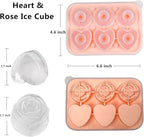 Rose Ice Cube Mold, Heart Shapes Ice Cube Tray, Silicone Ice Mold Fun Shapes - Image 2