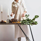 Uaussi Cotton Linen Apron Cross Back Work Apron - Image 7