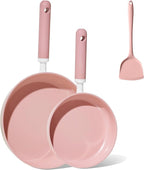 CAROTE Ceramic Frying Pan, 2 Nonstick Skillets & Silicone Spatula, Induction by CAROTE