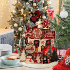 Funnymoom 17 Pcs Christmas Tiered Tray Decor Set Xmas Tray Decorations - Image 6