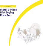 Sweet Home Collection Metal 2 Piece Dish Drying Rack Set Drainer - Image 2