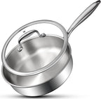 EWFEN Tri-Ply Stainless Steel Frying Pan 3QT, 10 Inch Deep Frying Pan by EWFEN