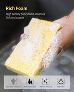 Cellulose Sponges, Heavy Duty Scrub Kitchen Sponge, Clean Tough Messes Without - Image 3