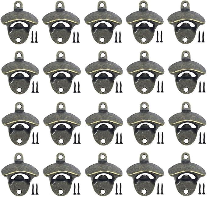 ANSLYQA 20 Pack Bottle Opener Wall Mounted, Vintage Beer Bottle Opener by ANSLYQA