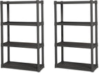 Sterilite 2-Pack 4 Shelf Unit, Heavy-Duty Shelving Storage and Utility Rack by Sterilite